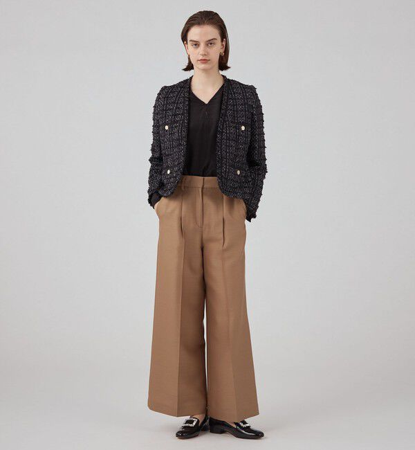 Ballsey「Viola カラーレスジャケット」|ノーカラージャケット|