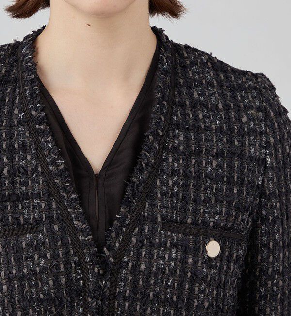 Ballsey「Viola カラーレスジャケット」|ノーカラージャケット|