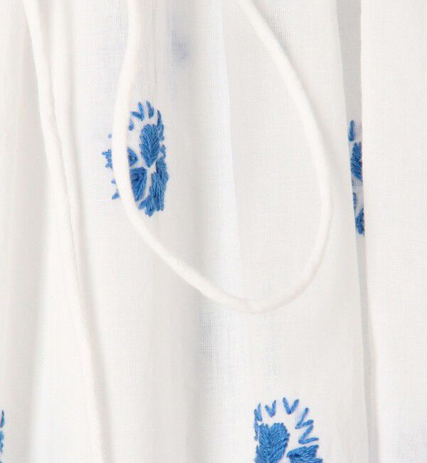 SOULEIADO「コットンボイルエンブロイダリー プチスタンドカラーワンピース」|ワンピース|