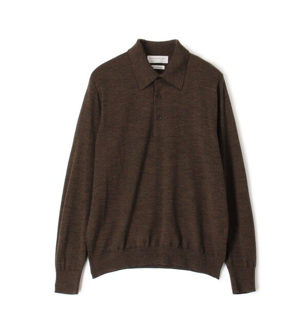 TOMORROWLAND MENS「TOMORROWLAND tricot スーパーファインメリノウール ニットポロシャツ S-WOOL」|ニット・セーター|47 ブラウン