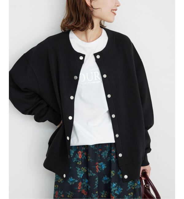 SLOBE IENA「《追加》ダブルフェイスジャージースナップカーディガン」|カーディガン|