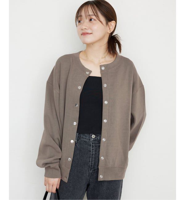 SLOBE IENA「《追加》ダブルフェイスジャージースナップカーディガン」|カーディガン|