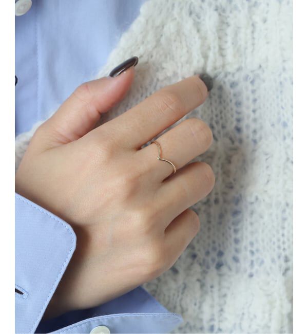 SLOBE IENA「《WEB限定サイズあり》SLOBE Vリング K10」|リング|ゴールド