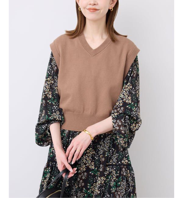 SLOBE IENA「ショートベスト」|ベスト・ジレ|キャメル