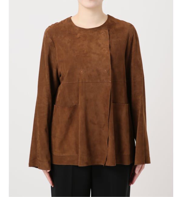 IENA LA BOUCLE「《予約》IENA LA BOUCLE GOAT SUEDE ジャケット」|ノーカラージャケット|