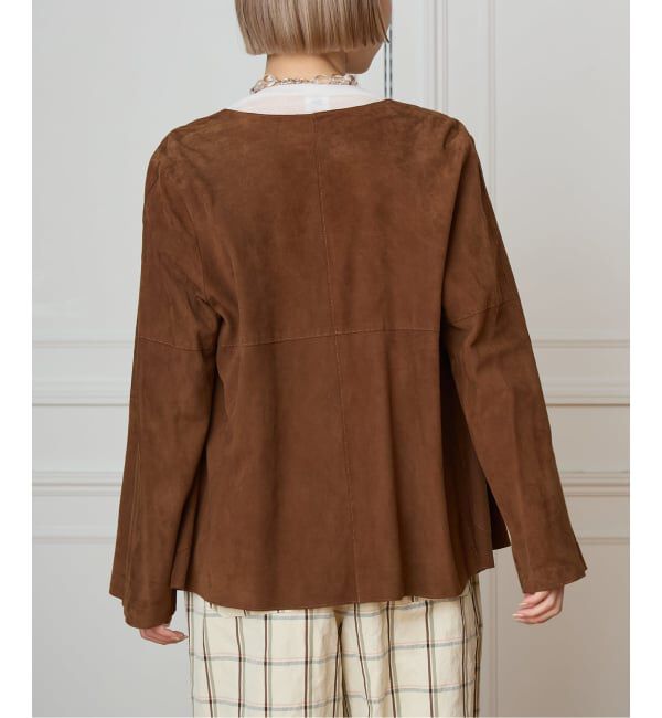 IENA LA BOUCLE「《予約》IENA LA BOUCLE GOAT SUEDE ジャケット」|ノーカラージャケット|