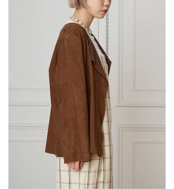 IENA LA BOUCLE「《予約》IENA LA BOUCLE GOAT SUEDE ジャケット」|ノーカラージャケット|