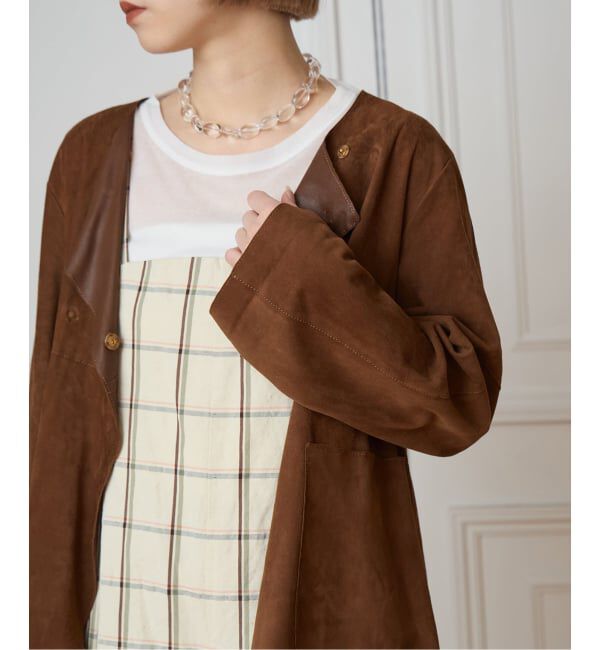 IENA LA BOUCLE「《予約》IENA LA BOUCLE GOAT SUEDE ジャケット」|ノーカラージャケット|