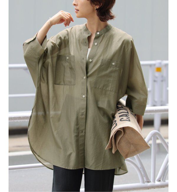 JOURNAL STANDARD relume「《追加》コットンボイルドルマンスリーブシャツ」|シャツ・ブラウス|カーキ