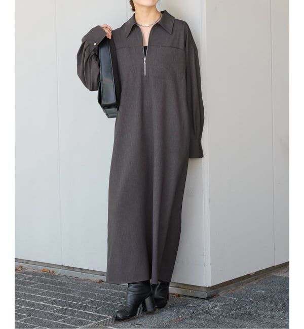 JOURNAL STANDARD「ウーリッシュツイルハーフジップワンピース」|ワンピース|グレー