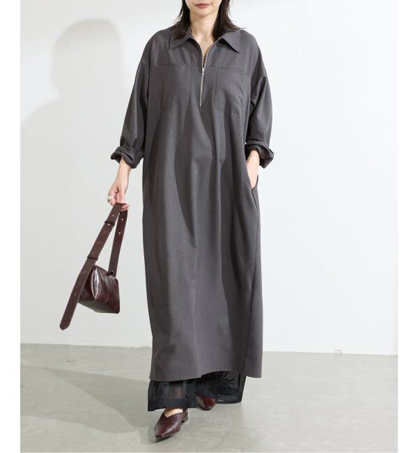 JOURNAL STANDARD「ウーリッシュツイルハーフジップワンピース」|ワンピース|