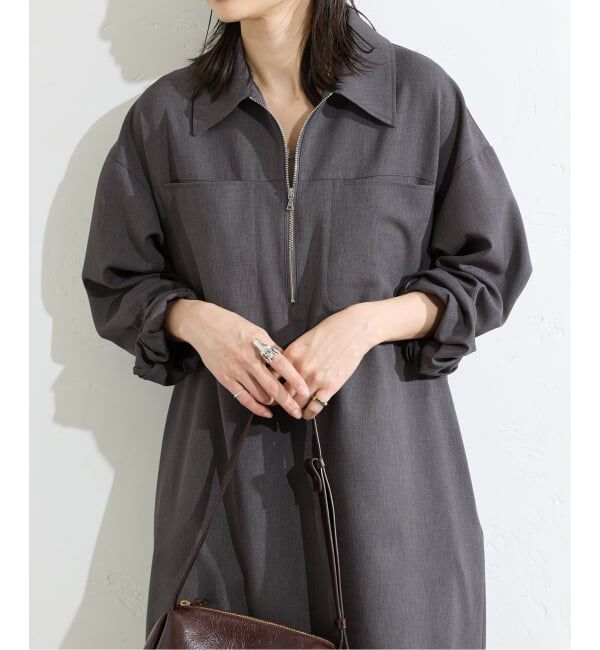 JOURNAL STANDARD「ウーリッシュツイルハーフジップワンピース」|ワンピース|