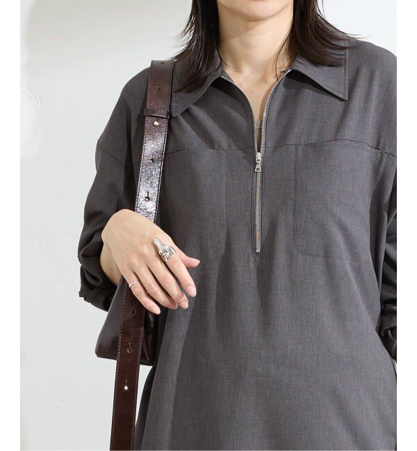 JOURNAL STANDARD「ウーリッシュツイルハーフジップワンピース」|ワンピース|