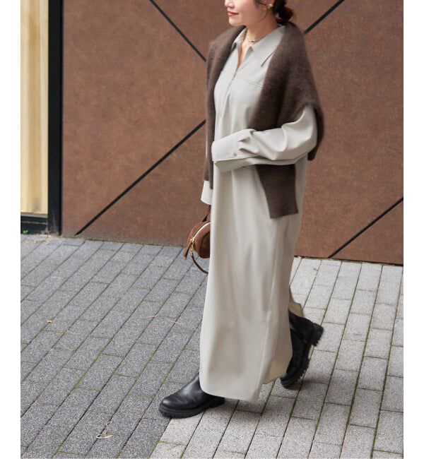 JOURNAL STANDARD「ウーリッシュツイルハーフジップワンピース」|ワンピース|