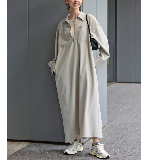 JOURNAL STANDARD「ウーリッシュツイルハーフジップワンピース」|ワンピース|