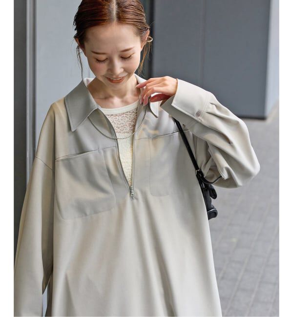 JOURNAL STANDARD「ウーリッシュツイルハーフジップワンピース」|ワンピース|