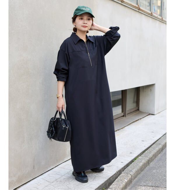 JOURNAL STANDARD「ウーリッシュツイルハーフジップワンピース」|ワンピース|