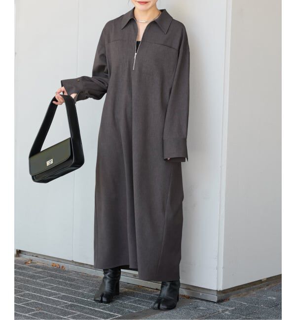 JOURNAL STANDARD「ウーリッシュツイルハーフジップワンピース」|ワンピース|