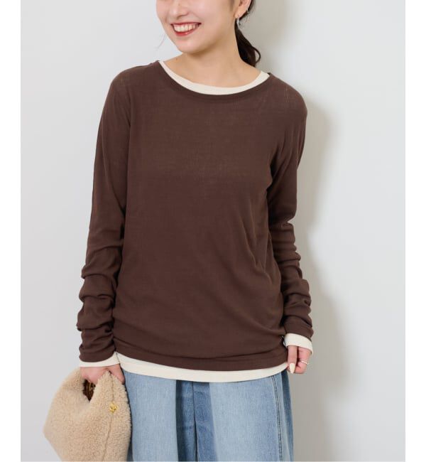 JOURNAL STANDARD relume「ツイストシアーテレコロングTEE」|Tシャツ・カットソー|ブラウン
