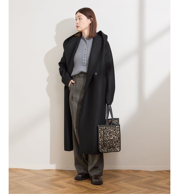 journal standard L'essage「別注【HARRIS WHARF LONDON】Women hooded coat pressed woo：コート」|その他|