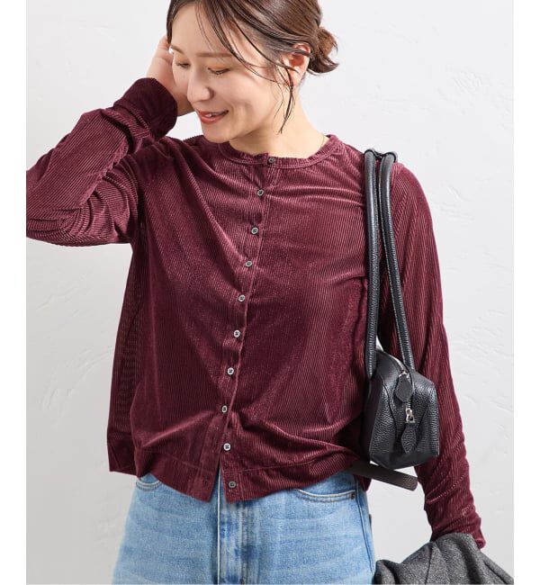 JOURNAL STANDARD「ハリヌキベロアカーディガン」|カーディガン|ボルドー