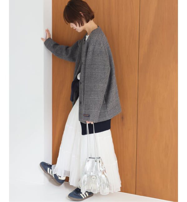 JOURNAL STANDARD relume「《追加2》スーパーファインビーバークルーネックコート」|ノーカラーコート|