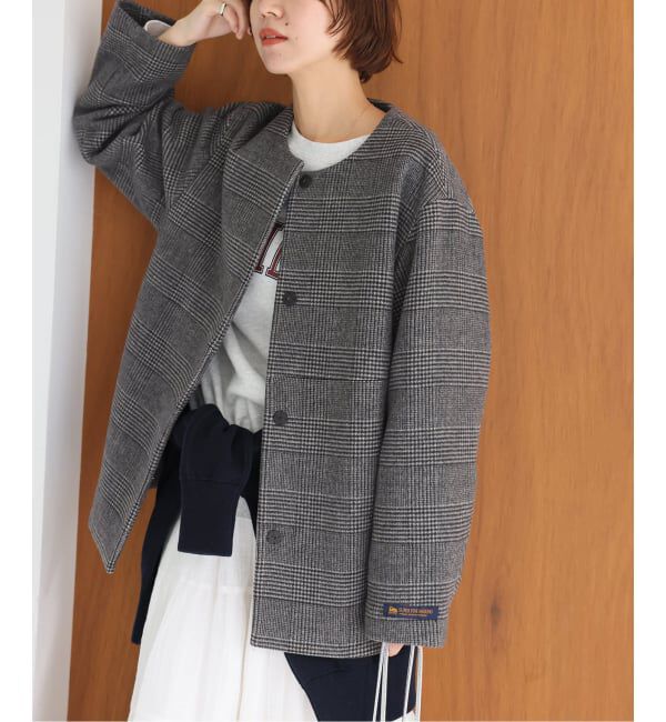 JOURNAL STANDARD relume「《追加2》スーパーファインビーバークルーネックコート」|ノーカラーコート|