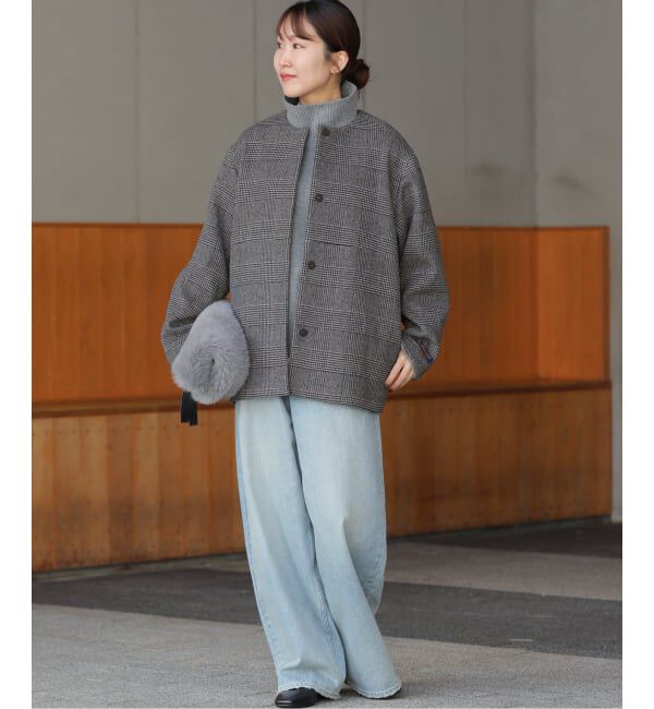JOURNAL STANDARD relume「《追加2》スーパーファインビーバークルーネックコート」|ノーカラーコート|