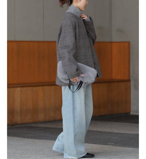 JOURNAL STANDARD relume「《追加2》スーパーファインビーバークルーネックコート」|ノーカラーコート|