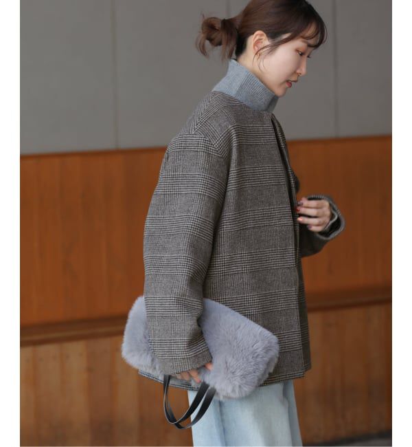 JOURNAL STANDARD relume「《追加2》スーパーファインビーバークルーネックコート」|ノーカラーコート|