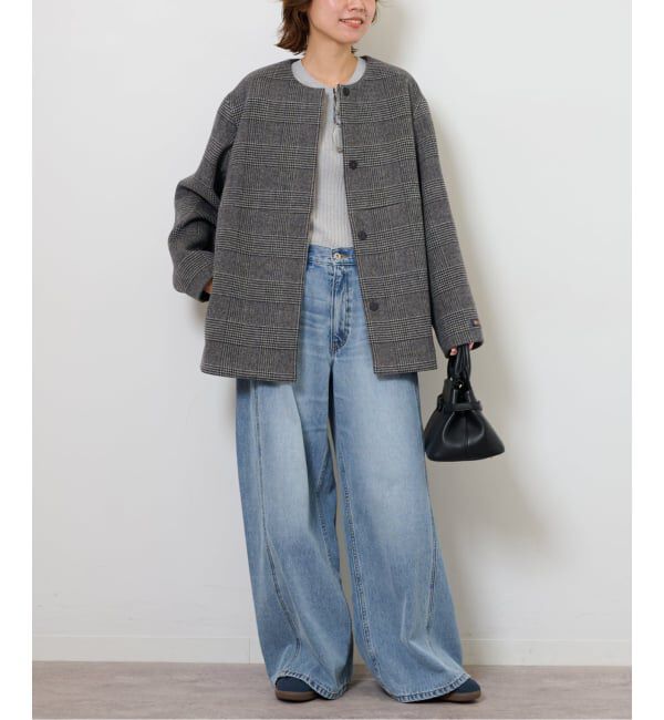 JOURNAL STANDARD relume「《追加2》スーパーファインビーバークルーネックコート」|ノーカラーコート|