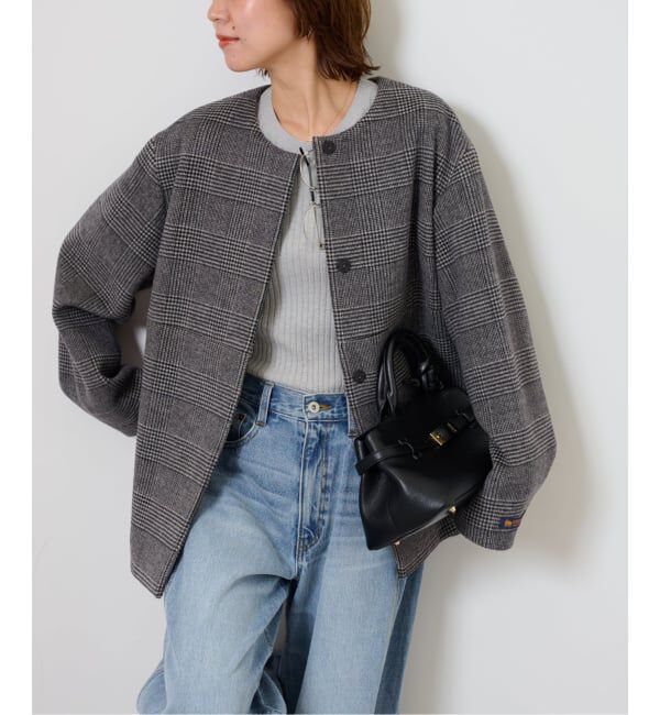 JOURNAL STANDARD relume「《追加2》スーパーファインビーバークルーネックコート」|ノーカラーコート|