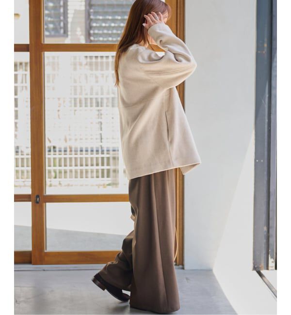 JOURNAL STANDARD relume「《追加2》スーパーファインビーバークルーネックコート」|ノーカラーコート|