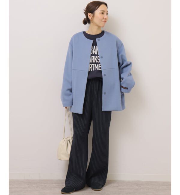JOURNAL STANDARD relume「《追加2》スーパーファインビーバークルーネックコート」|ノーカラーコート|