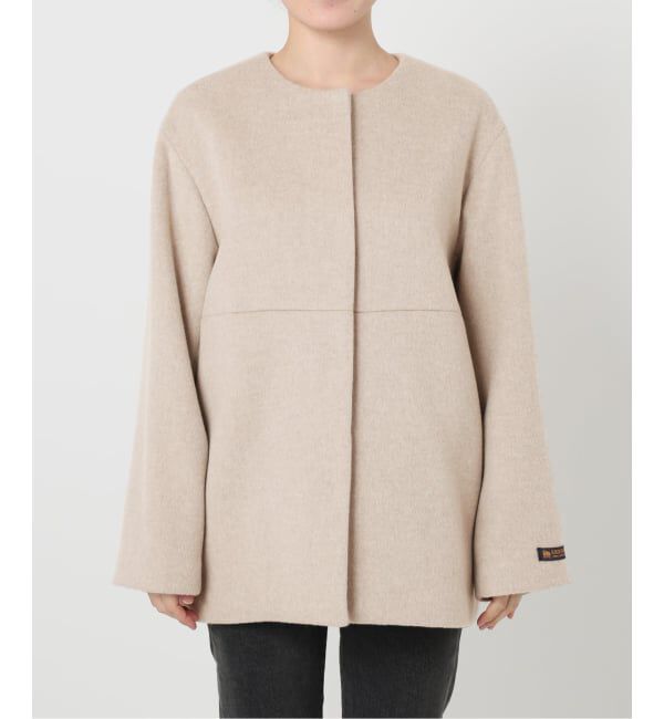 JOURNAL STANDARD relume「《追加2》スーパーファインビーバークルーネックコート」|ノーカラーコート|