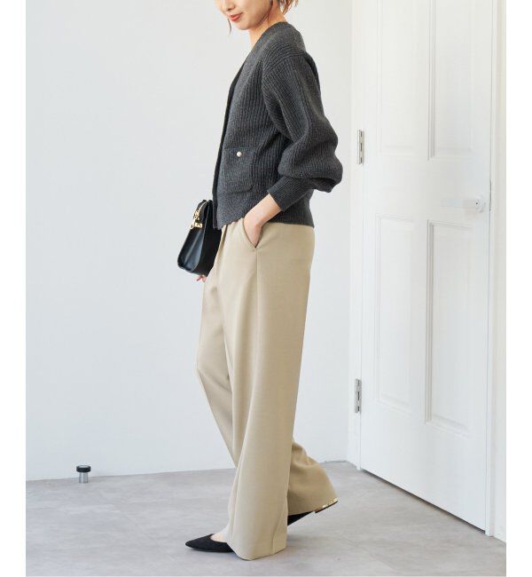 Spick and Span「《追加》ダブルクロスツータックパンツ」|スラックス|