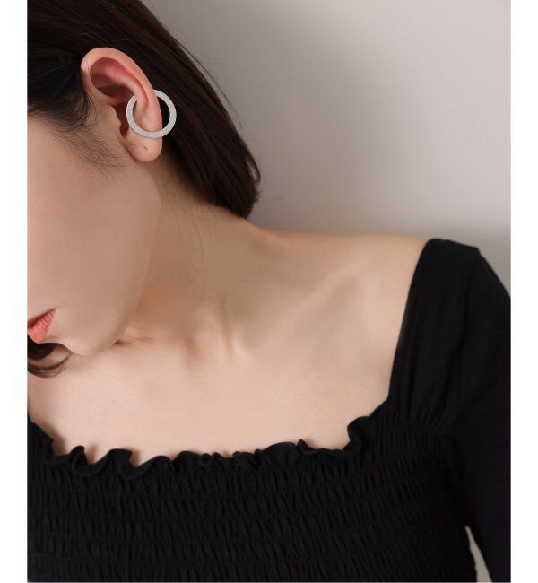 Spick and Span「【SAMH by LILAS】Wフェースフープイヤーカフ SV（片耳）」|イヤーカフ|シルバー