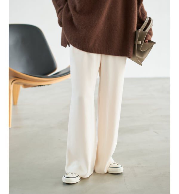 Spick and Span「サテンイージーベルボトムパンツ」|その他|ナチュラル