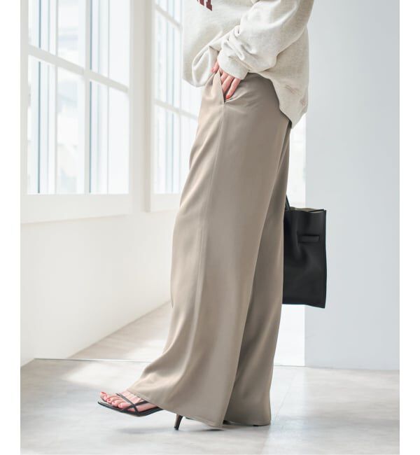 Spick and Span「サテンイージーベルボトムパンツ」|その他|