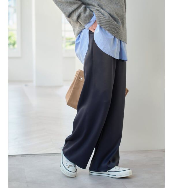 Spick and Span「サテンイージーベルボトムパンツ」|その他|