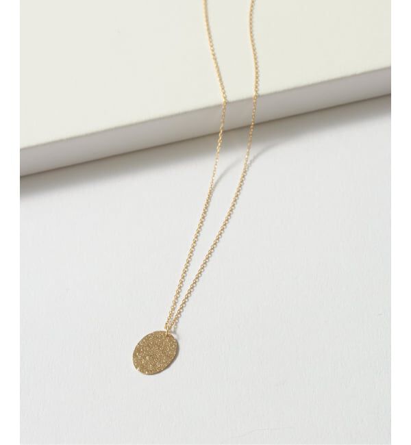 Lilas by Spick&Span「10mmオーバルテクスチャーモチーフ50cmネックレス K10」|ネックレス|ゴールド