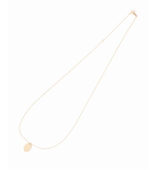 Lilas by Spick&Span「10mmオーバルテクスチャーモチーフ50cmネックレス K10」|ネックレス|