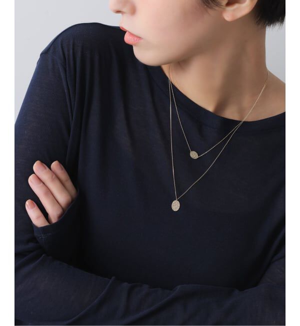 Lilas by Spick&Span「10mmオーバルテクスチャーモチーフ50cmネックレス K10」|ネックレス|