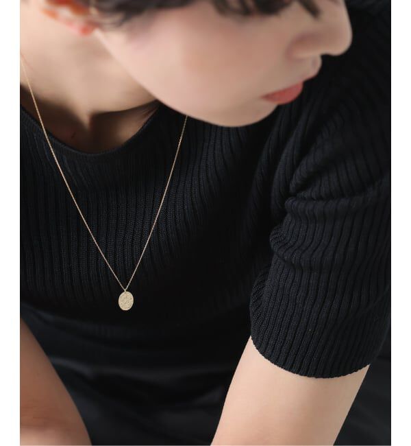 Lilas by Spick&Span「10mmオーバルテクスチャーモチーフ50cmネックレス K10」|ネックレス|