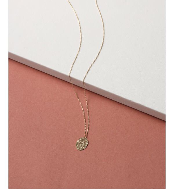 Lilas by Spick&Span「10mmオーバルテクスチャーモチーフ50cmネックレス K10」|ネックレス|