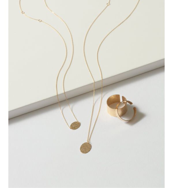 Lilas by Spick&Span「10mmオーバルテクスチャーモチーフ50cmネックレス K10」|ネックレス|