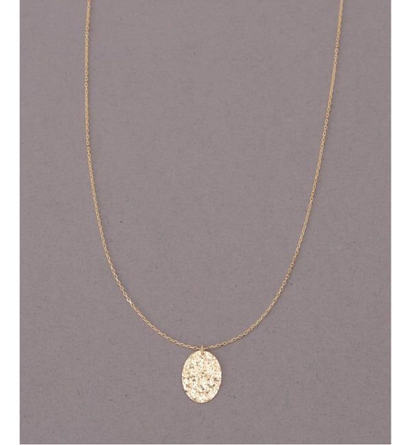 Lilas by Spick&Span「10mmオーバルテクスチャーモチーフ50cmネックレス K10」|ネックレス|