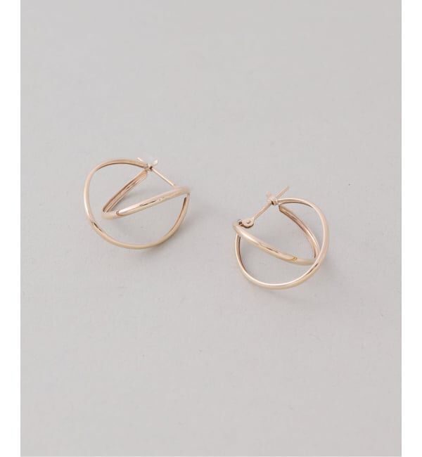 Lilas by Spick&Span「20mm2ラインカーブフープピアス K10（両耳）」|ピアス|