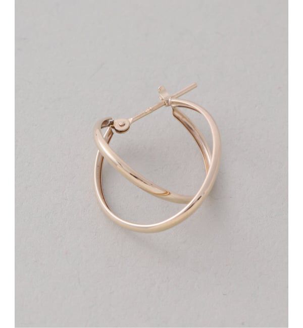 Lilas by Spick&Span「20mm2ラインカーブフープピアス K10（両耳）」|ピアス|