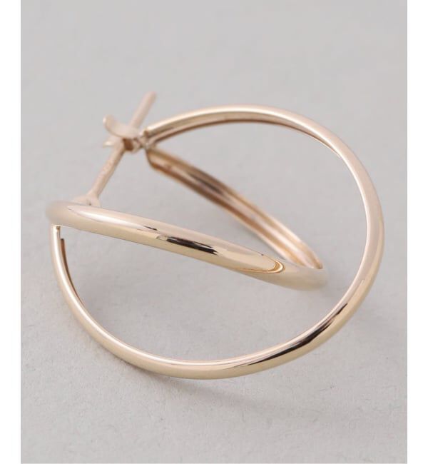 Lilas by Spick&Span「20mm2ラインカーブフープピアス K10（両耳）」|ピアス|